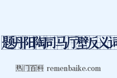 题丹阳陶司马厅壁反义词是什么意思的图片